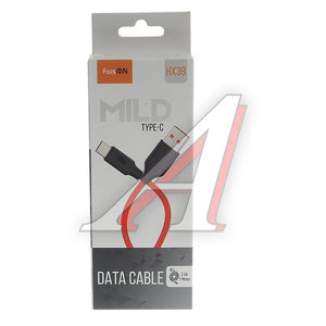Изображение 2, HX39 Mild red/black Кабель USB Type C 1м FAISON