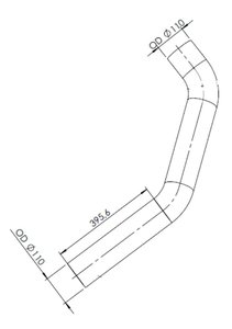Изображение 3, 47274 Труба выхлопная глушителя MAN F2000 (плечи 450+450мм 2-изгиба) DINEX