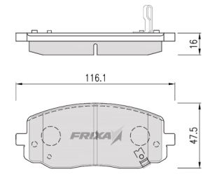 Изображение 1, S1K20 Колодки тормозные HYUNDAI i10 KIA Picanto (04-) передние (4шт.) FRIXA