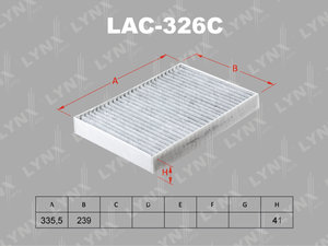 Изображение 1, LAC326C Фильтр воздушный салона VOLVO S90, XC90 (14-) угольный LYNX