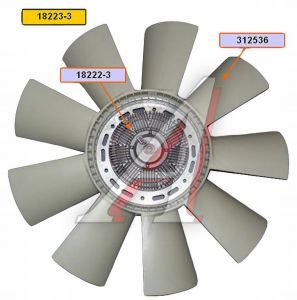 Изображение 1, 18223-3 Вентилятор КАМАЗ-ЕВРО 660мм с вязкостной муфтой в сборе (дв.740.30, 31 до 2007 г.) BORG WARNER