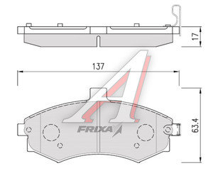 Изображение 3, FPK17 Колодки тормозные HYUNDAI Elantra XD (00-),  Matrix KIA Cerato передние (4шт.) FRIXA