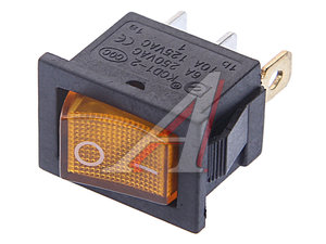 Изображение 1, 36-2172 Выключатель клавиша 12V 15A желтый с подсветкой мини REXANT