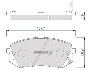 Изображение 1, FPK25 Колодки тормозные KIA Sportage (05-),  Carens (06-) передние (4шт.) FRIXA