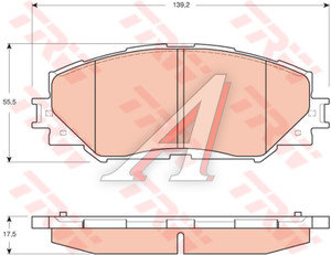 Изображение 4, GDB3425 Колодки тормозные TOYOTA Auris (06-12) (Япония), Corolla (07-13) передние (4шт.) TRW