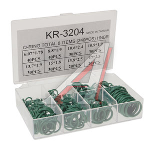 Изображение 1, KR3204 Кольцо уплотнительное трубки кондиционера комплект (240шт.) POLCAR