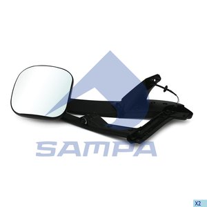 Изображение 2, 208.007 Зеркало боковое MERCEDES Axor с кронштейном, подогревом (низкая кабина) SAMPA