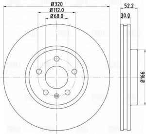 Изображение 3, DF180137 Диск тормозной AUDI A4 (07-), A6 (10-), Q5 (08-) передний вентилируемый (1шт.) TRIALLI