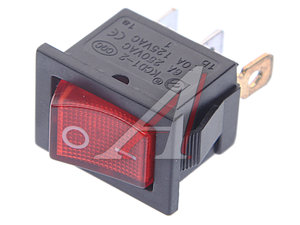Изображение 1, 36-2170 Выключатель клавиша 12V 15A красный с подсветкой мини REXANT