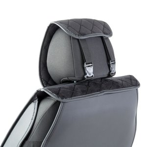 Изображение 2, CUS-2012 BK/BK Накидка на сиденье каркасная алькантара стеганая черная (2 предм.) (2шт.) Car Performance AUTOPROFI