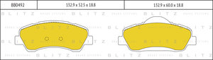 Изображение 1, BB0492 Колодки тормозные PEUGEOT 308 (13-) передние (4шт.) BLITZ