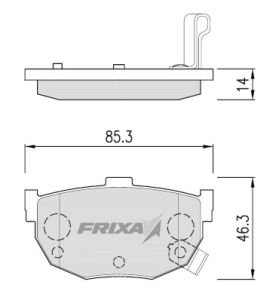 Изображение 1, FPH01R Колодки тормозные HYUNDAI Elantra (00-) KIA Cerato задние (4шт.) FRIXA