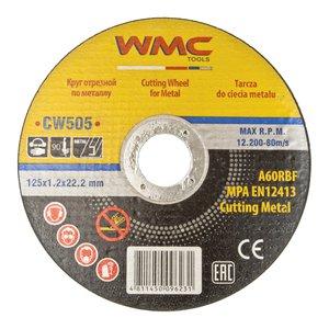 Изображение 1, WMC-CW505 Круг отрезной по металлу 125х1.2х22.2мм WMC TOOLS