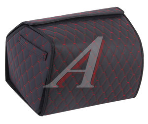 Изображение 1, ORGD50121 Органайзер в багажник 50х30х30см 3D экокожа черно-красный кант черный дв.ромб FOR CARS