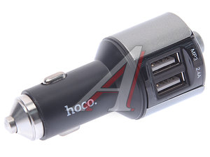 Изображение 1, E19 black Устройство зарядное в прикуриватель с трансмиттером (bluetooth, hands free) HOCO