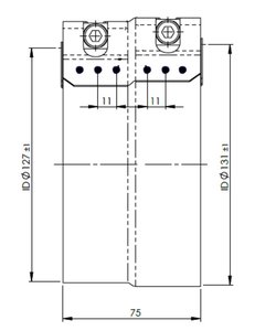 Изображение 3, 99327 Хомут глушителя VOLVO DAF ленточный со ступенькой (127х132х70мм) (цинк) E-line DINEX