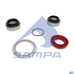 Изображение 2, 040.729 Ремкомплект SCANIA ступицы передней (подшипники, упл.кольца, кольцо АБС) SAMPA