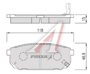 Изображение 1, S1K15R Колодки тормозные KIA Sorento (02-) задние (4шт.) FRIXA