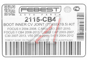 Изображение 3, 2115-CB4 Пыльник ШРУСа NISSAN Micro внутреннего комплект FEBEST