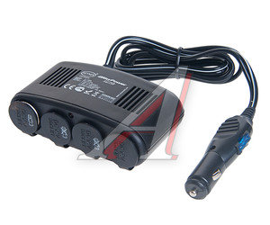 Изображение 1, HNR-51100 Разветвитель прикуривателя 4 гнезда + USB 12V Black HEYNER