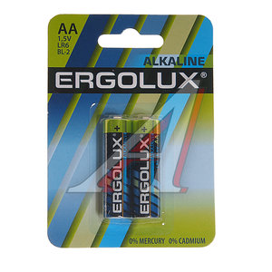 Изображение 1, LR6 BL-2 Батарейка AA LR6 1.5V блистер 2шт. (цена за 1шт.) Alkaline ERGOLUX