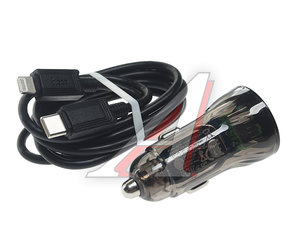 Изображение 2, Z47A black Устройство зарядное в прикуриватель 1USB 12V кабель iPhone (5-) HOCO