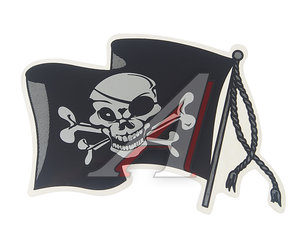 Изображение 1, 05031/045696 Наклейка виниловая вырезанная "Пиратский флаг" 11х15см AUTOSTICKERS