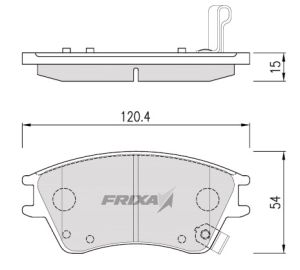 Изображение 1, FPHXDF Колодки тормозные HYUNDAI Elantra XD (1.5) (00-) передние (4шт.) HANKOOK FRIXA