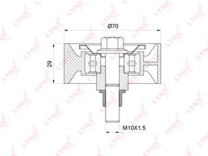 Изображение 1, PB7111 Ролик приводного ремня FIAT Ducato (2.3 D/JTD) обводной LYNX