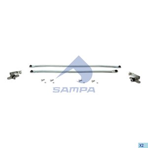 Изображение 1, 040.842 Тяга SCANIA 4 series трапеции стеклоочистителя комплект (2шарнира, 2тяги) SAMPA