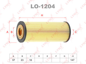 Изображение 2, LO1204 Фильтр масляный MERCEDES C (W202, W203), E (210, W211), ML (W163), G (11-) LYNX