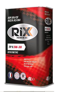 Изображение 1, RX0012TPX Масло моторное TP X SN/CF А3/В4 5W30 синт.4л RIXX