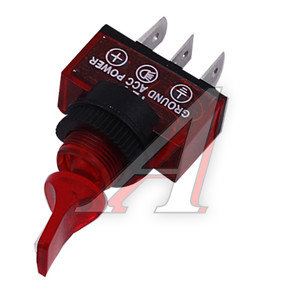 Изображение 1, ПП-405-КР Выключатель тумблер 2-х позиционный 3-х контактный красный с подсветкой