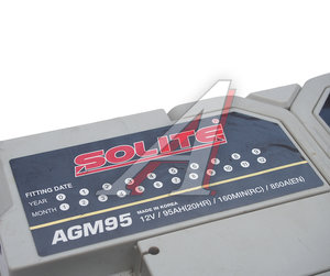 Изображение 4, 6СТ95(0) AGM95L Аккумулятор SOLITE AGM 95А/ч обратная полярность