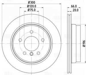 Изображение 3, DF261003 Диск тормозной BMW 1 (E81, E87, F20), 3 (E90, F30) задний (1шт.) TRIALLI