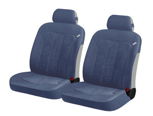 Изображение 1, 21132 Авточехлы (майка) на передние сиденья полиэстер черно-синие (4 предм.) Trend Front CARFASHION