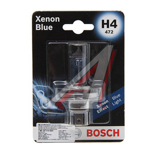 Изображение 1, 1987301010 Лампа 12V H4 60/55W P43t блистер (1шт.) Xenon Blue BOSCH